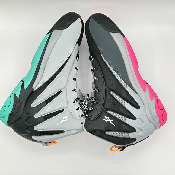 Men’s Reebok Blast Alamo US 8 Black Gray Blue Green Retro Basketball Lifestyle - Picture 6 of 12